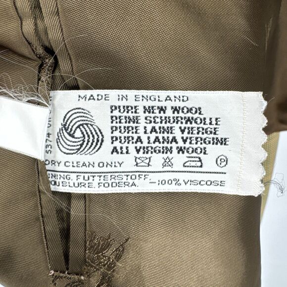 BURBERRY Vintage Yellow Gold Plaid Lynfield 2 Button Blazer Jacket Size 46L - Picture 11 of 12